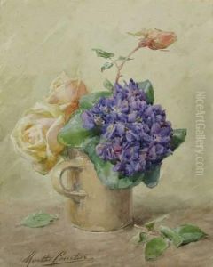 Violettes Et Roses by Marthe Courtier