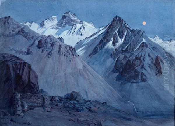 Valle Del Rio Colorado Nocturno Al Fondo Elrabicano, Frontiem Argentina - view 1