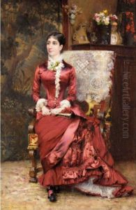 Portrait Of Madame D by Gustave Claude Etienne Courtois