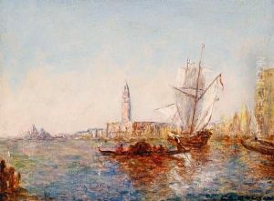View Across The Lagoon, Venice, With The Piazza San Marco Beyond by Charles Cousin