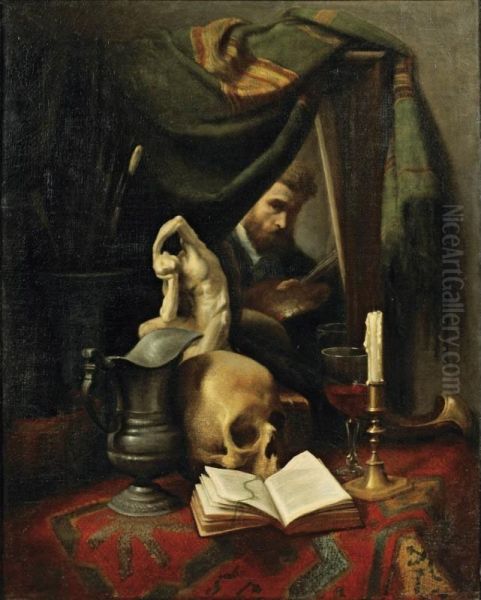 Vanite Et Autoportrait [ ; Vanity And Selfportrait , Oil On Canvas ; Signed Lower Right G.cousin] - view 1