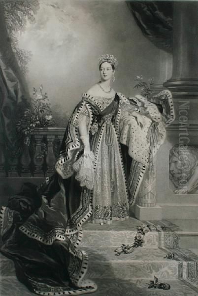 Portrait Of Queen Victoria On Hercoronation - view 1