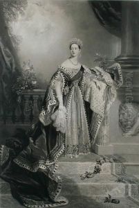 Portrait Of Queen Victoria On Hercoronation by Samuel Cousins