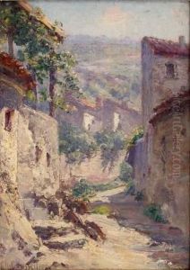 Village Ensoleillee by Charles Jean Coussediere