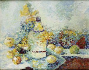 Nature Morte Aux Fruits Et A La Bouteille by Lucie Cousturier