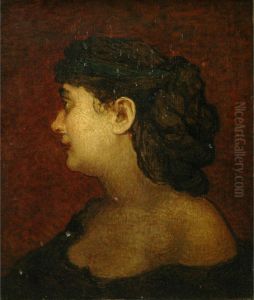 Portrait Of A Lady With Her Head Turned by Thomas Couture