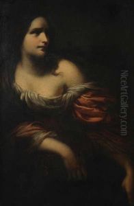 Portret Van Een Jonge Vrouw, Opzijkijkend by Thomas Couture