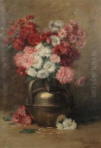 Still Life Of Flowers In A Vase by Jean-Frederic Couty
