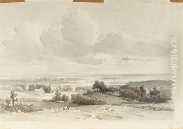 A Panoramic River Landcape (recto And Verso) - view 1