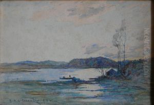 Boat Fishing In A Loch by Robert Mcgown Coventry