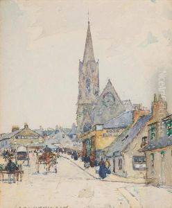A Busy Street Scene by Robert Mcgown Coventry