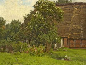 Fruhling Im Heidedorf by Carl Cowen Schirm