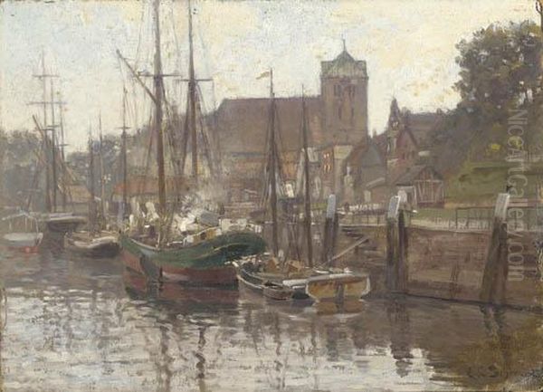 Boats Moored On A Canal - view 1