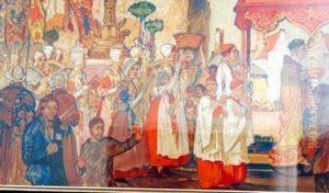 A Feast Day Parade by Albert E. Cox