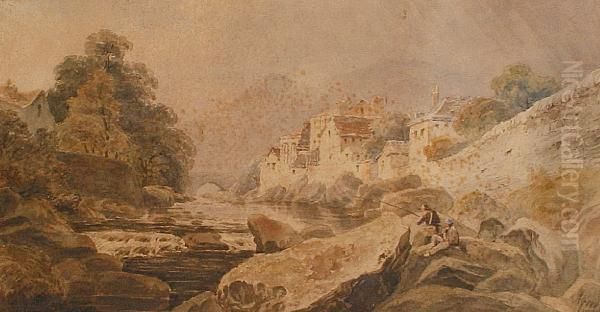 Anglers At A River's Edge - view 1