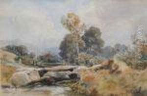 Astone Bridge With Figure Passing by Alfred Wilson Cox