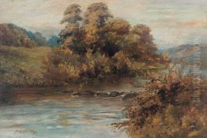 Autumnal River View. by Arthur Cox