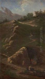 "abendliche Lagerfeuer In Felsiger Landschaft"