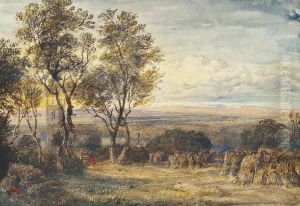 Harvest Time In The Weald Of Kent by David Cox