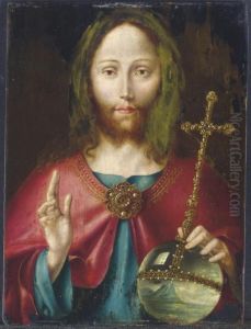 Christ As Salvator Mundi by Michiel Van Coxcie