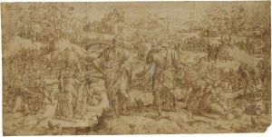 Abraham And Lot Dividing The Lands (genesis 13:8-12) by Michiel Coxie