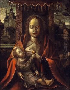 The Virgin Nursing The Christ Child by Michiel Coxie