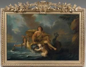 Arion Jouant De La Lyre, Porte Par Un Dauphin Herodote by Noel Nicolas Coypel