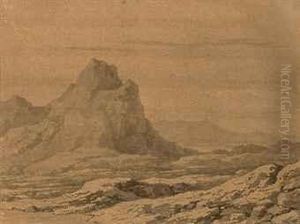 A Mountain Peak In A Rocky Landscape