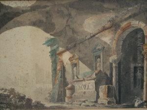 Study Of Roman Ruins by Alexander Cozens