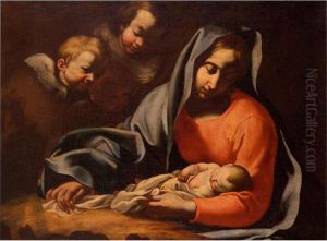 Madonna Con Bambino E Cherubini by Francesco Cozza