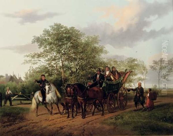 A Halted Carriage With Utrecht In The Distance - view 1