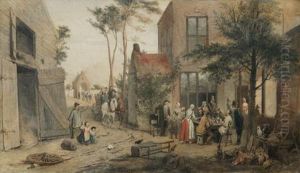 Scene Villageoise by Reinier Craeyvanger