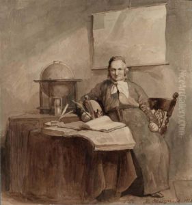 A Portrait Of A Geographer In His Study by Reinier Craeyvanger