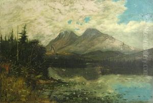 A Lake View With Mountain Peaks In Thedistance by Charles Craig