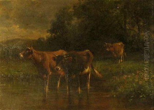 Cattle At Water - view 1