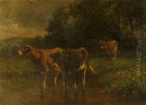 Cattle At Water by Thomas Bigelow Craig