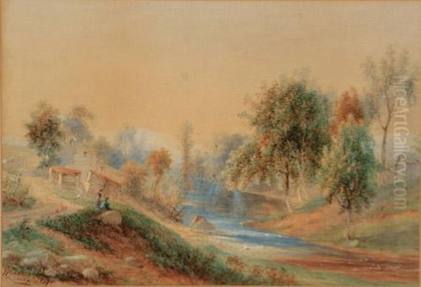 Figures Resting By A Stream - view 1