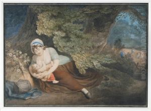 Mother And Child At Harvest Time by William Marshall Craig