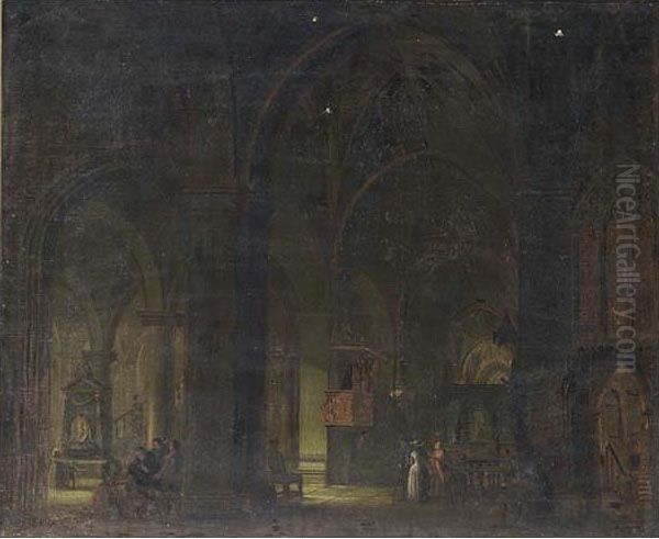 Church Interior With Figures - view 1