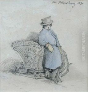 A Driver Leading Against His Sleigh by John Crampton