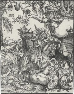 Saint George On Horseback Slaying The Dragon by Lucas The Elder Cranach