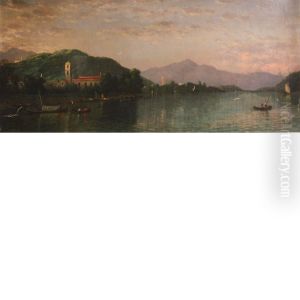 View Of An Italian Lake by Christopher P. Cranch