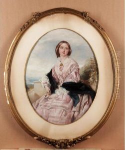 Portrait Of A Young Girl, Thought To Be Miss Nightingale Of Ludlow by Thomas Crane