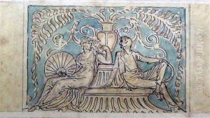 Classical Figures On A Seat by Walter Crane