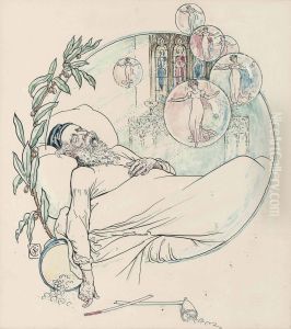 Arthur Kelly's The Rosebud And Other Tales -'soap Bubbles' by Walter Crane