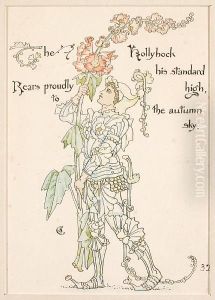 The Hollyhock His Standard High by Walter Crane