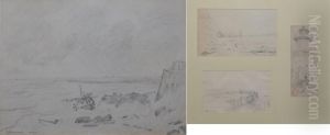 Bord De Mer A Syracuse-vue De Naples by Louis Amable Crapelet