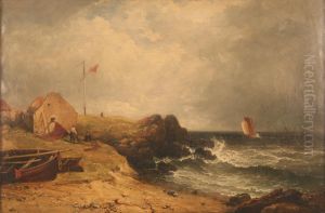 Drying A Net In Cove by Edmund Thornton Crawford