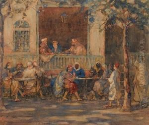 An Arab Cafe by Lionel Townsend Crawshaw