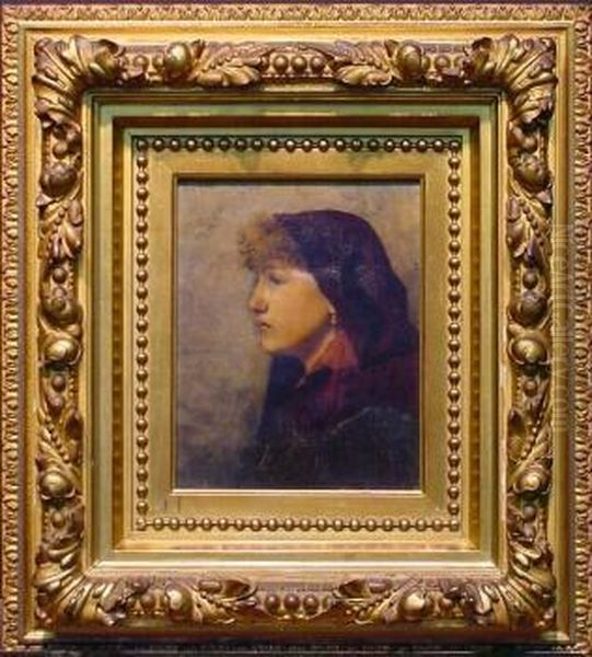 Portrait Of A Woman With A Blood Red Cape - view 1